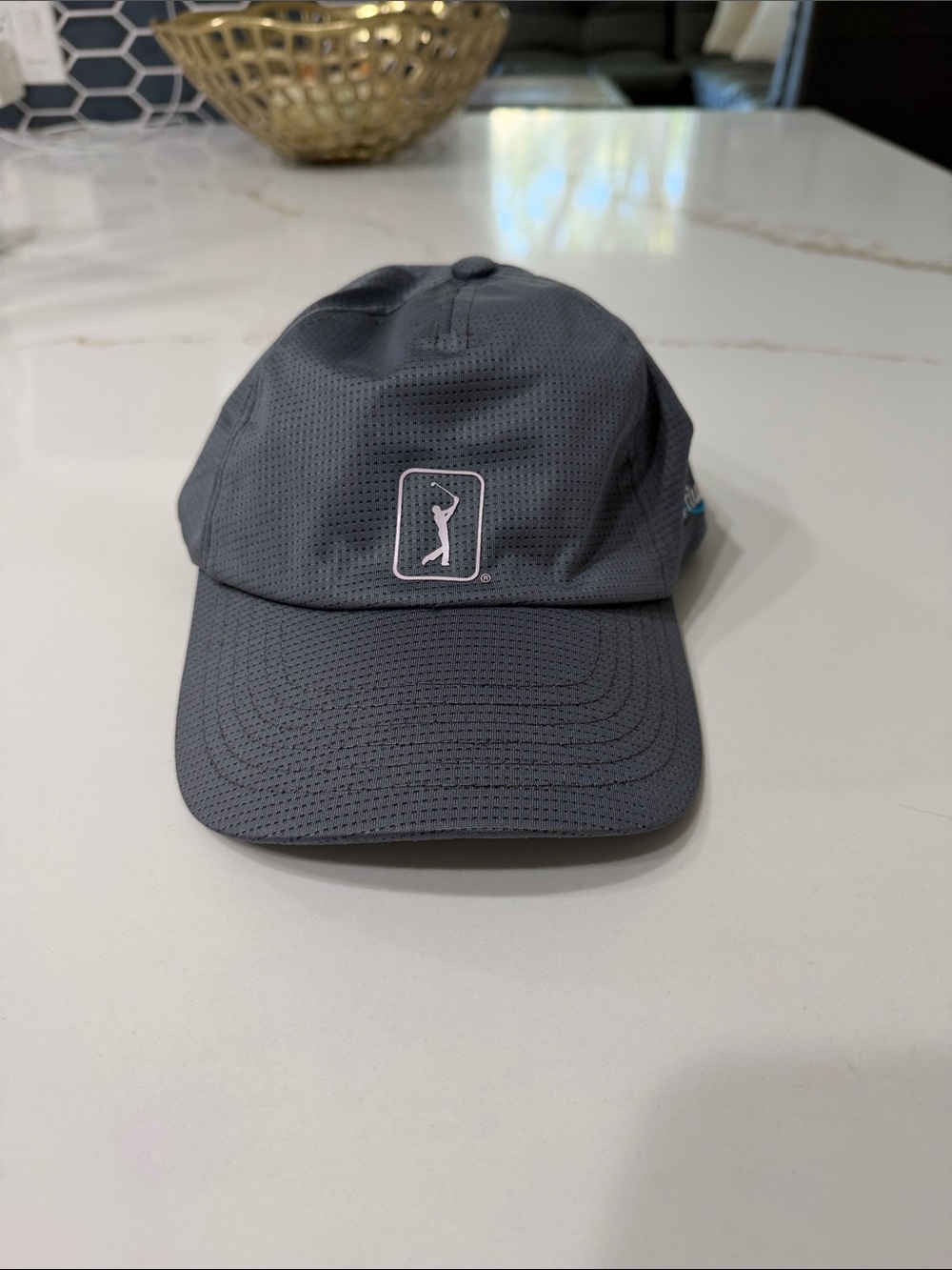 PGA Tour Airflux Quiet Shade Gray Performance Golf Cap Hat with PGA Logo | OS